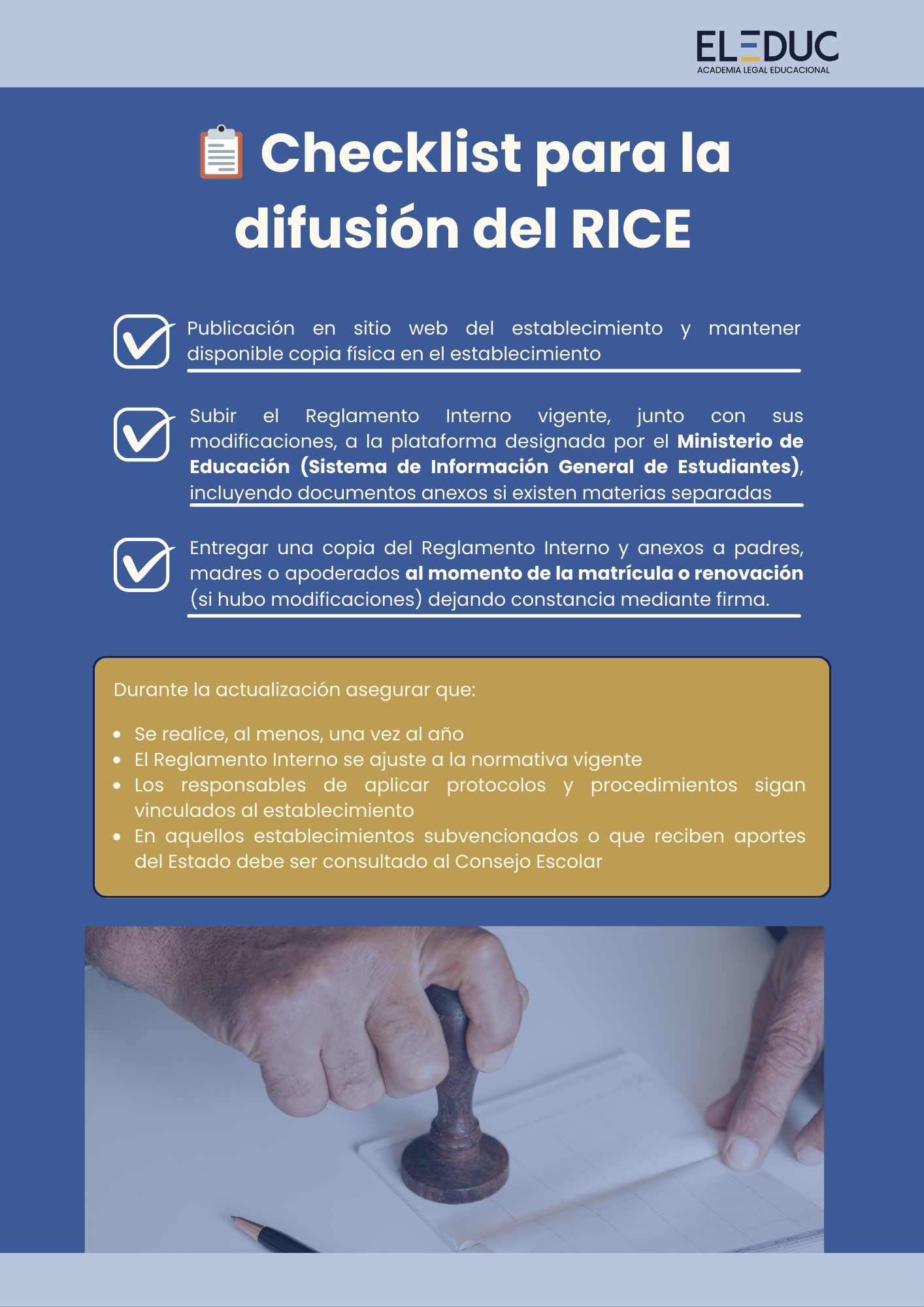 Rice y sus disposiciones normativas: Checklist para la difusión del RICE